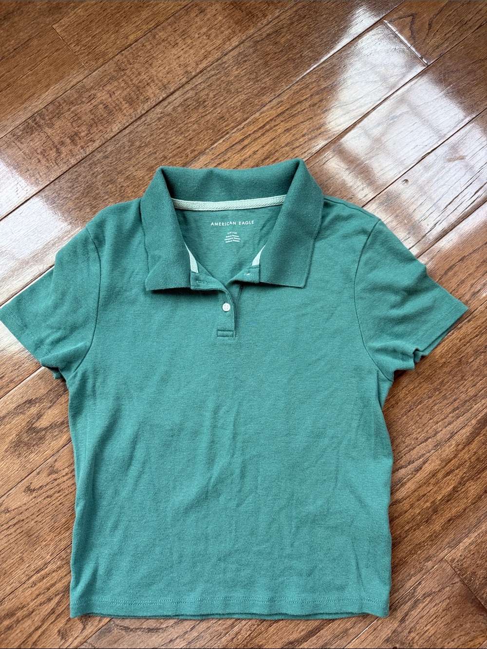American Eagle Cropped Polo Shirt
